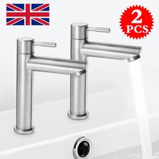 Twin Taps Set Cold Pair Tap Traditional Bath Bathroom Basin Sink UK