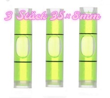 3× Runde Dosenlibelle Ø35 mm – Neongrüne Wasserwaage für präzises Ausrichten 