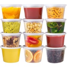 Deli Containers With Lids 16 Oz 24 Set Food Storage Containers With Lids Freez