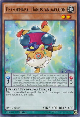 Performapal Handstandaccoon - RATE-EN002 - Common - 1st Edition - Heavily Played