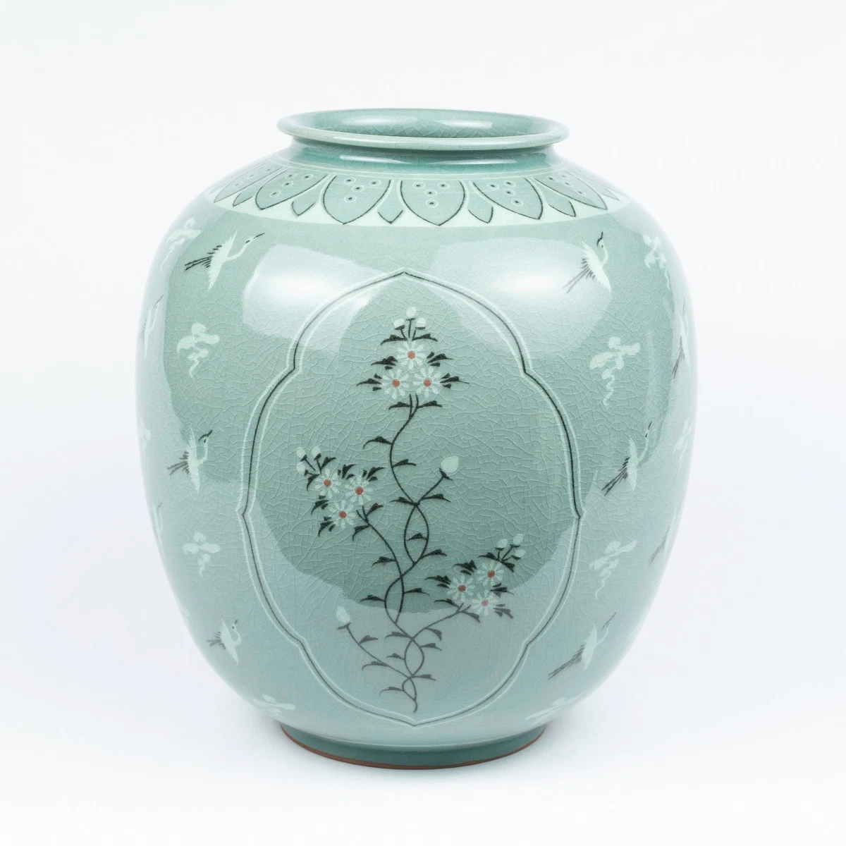 陶瓷绿色花瓶韩国古董| eBay