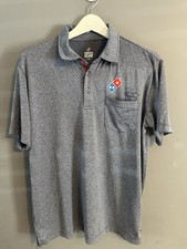 Dominos Driver Gear Medium Polo Shirt Pizza Employee Uniform Mens Blue Grey M