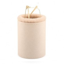 Glasses Holder for Nightstand, Plush Lined Eyeglass Case Stand with Light Beige