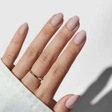 BTARTBOX Press Taro Milkshake  Soft Gel Oval Shape Short 32pc Reusable Set