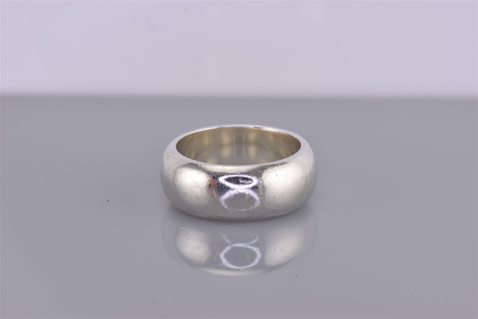 Sterling Silver 9mm Solid Rounded Thick Band Ring… - image 1