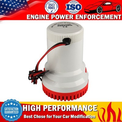 2000 GPH Bilge Pump Marine Boat Yacht Submersible Water Pump Non Automatic 12V