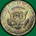 1964 Rainbow Toning Kennedy Half Dollar Brilliant Uncirculated BU Coin #37090