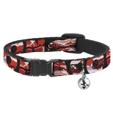 Cat Collar Breakaway with Bell Bacon w/Text1 NARROW Fits 8.5-12"