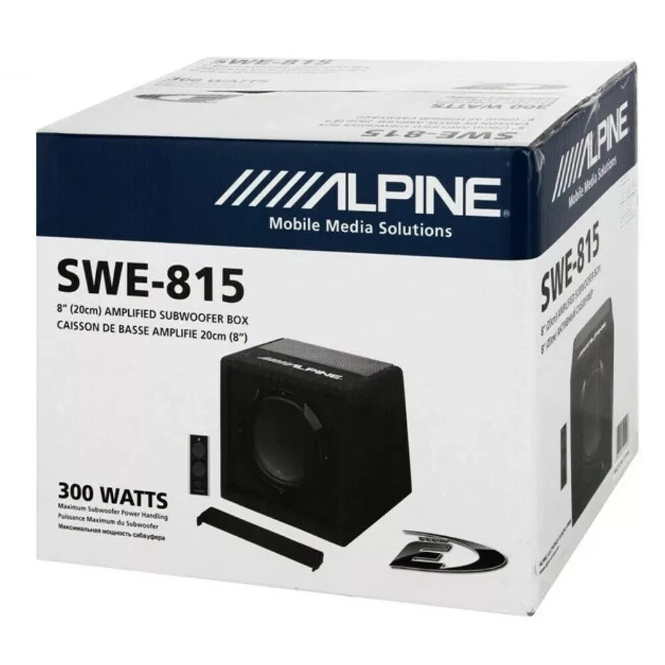 Alpine SWE 815 Subwoofer Amplificato in Box 8'' 20cm 300W con remote control - Immagine 4 di 4