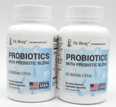 2 Pack - Dr. Berg Probiotics 60 Billion CFU's - 30 Capsules - Exp: 07/2027