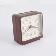 Anker Quarz Reisewecker Tischuhr Wecker 70er Jahre Vintage Meister braun