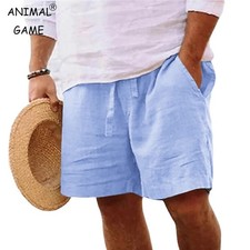 Men’s Lightweight Cotton Gym Beach Shorts Breathable Summer Casual Wear Fun Gift