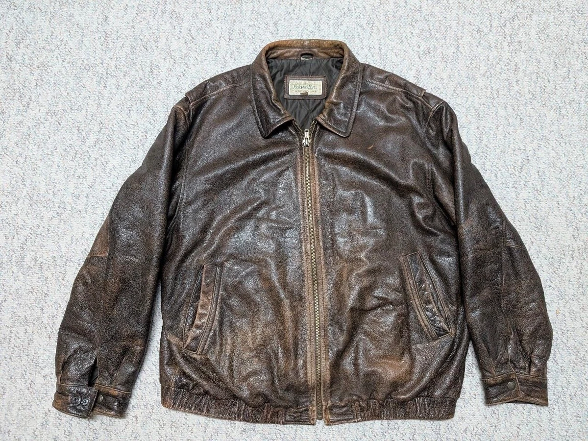 ジャケット・アウター StJohn'sBay leather bomber Jkt old gap Preços baixos em St. John's Bay jaquetas de couro Escudo exterior