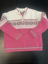Hanna Andersson Sweater Youth KIDS Sz 8 130 Fair Isle Quarter Zip Nordic Knit