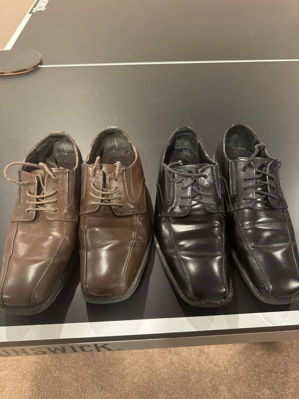 Men’s Dress Shoes Lot – Brown (10) & Black (10.5) M Square-Toe Oxfords
