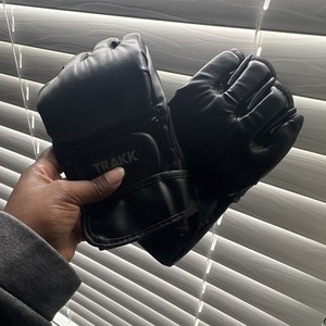 TRAKK Black Grappling Gloves for MMA Martial Arts Training