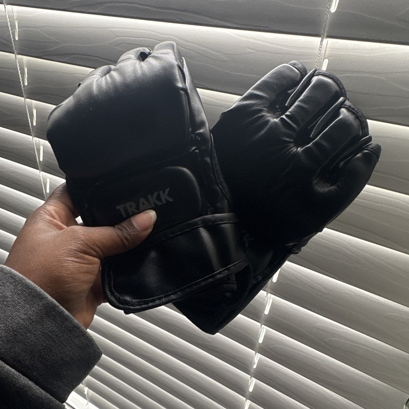 TRAKK Black Grappling Gloves for MMA Martial Arts Training