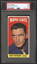 1964 TOPPS HOCKEY CARD #86 ANDY BATHGATE, PSA 5 EX (TORONTO MAPLE LEAFS) HOF