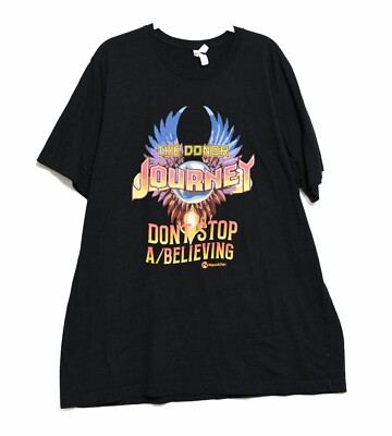 Journey The Donor Dont Stop Believing Black T-Shirt Cotton Short Sleeve Size 2XL