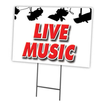 Live Music Yard Sign & Stake outdoor plastic coroplast window