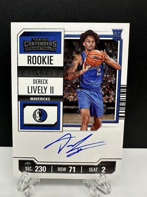 2023-24 Panini Contenders Dereck Lively II Rookie RC Ticket Autograph On-Card