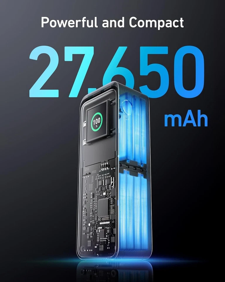 Anker Prime Power Bank, 27,650mAh 3-Port 250W Portable Charger (99.54Wh) Smart - Image 4 of 4