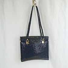 Vintage Black Metal Mesh Shoulder Bag Purse Flaw/Defect Made Hong Kong