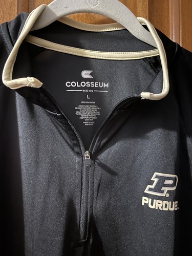 Colosseum Men's Large Black 1/4 Zip Lightweight Pullover Purdue University New - Picture 2 of 7