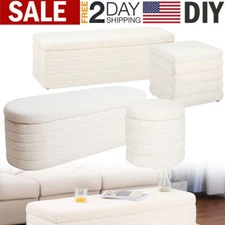 Teddy Storage Bench Ottoman Modern Upholstered for Bedroom End of Bed Footstool
