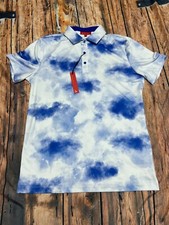 Redvanly Golf Jasper Polo Medium White/Blue NWT 110 Retail