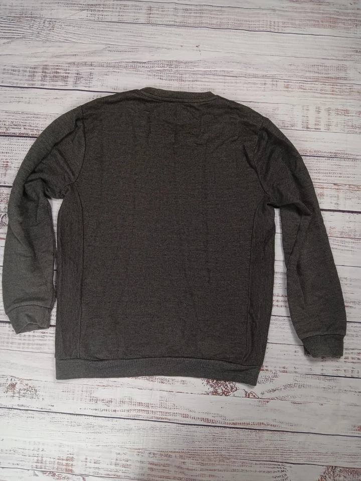 Zara Essentials Sweater Men’s Large Gray Pullover Crewneck Long Sleeve Casual  - Image 2 of 4