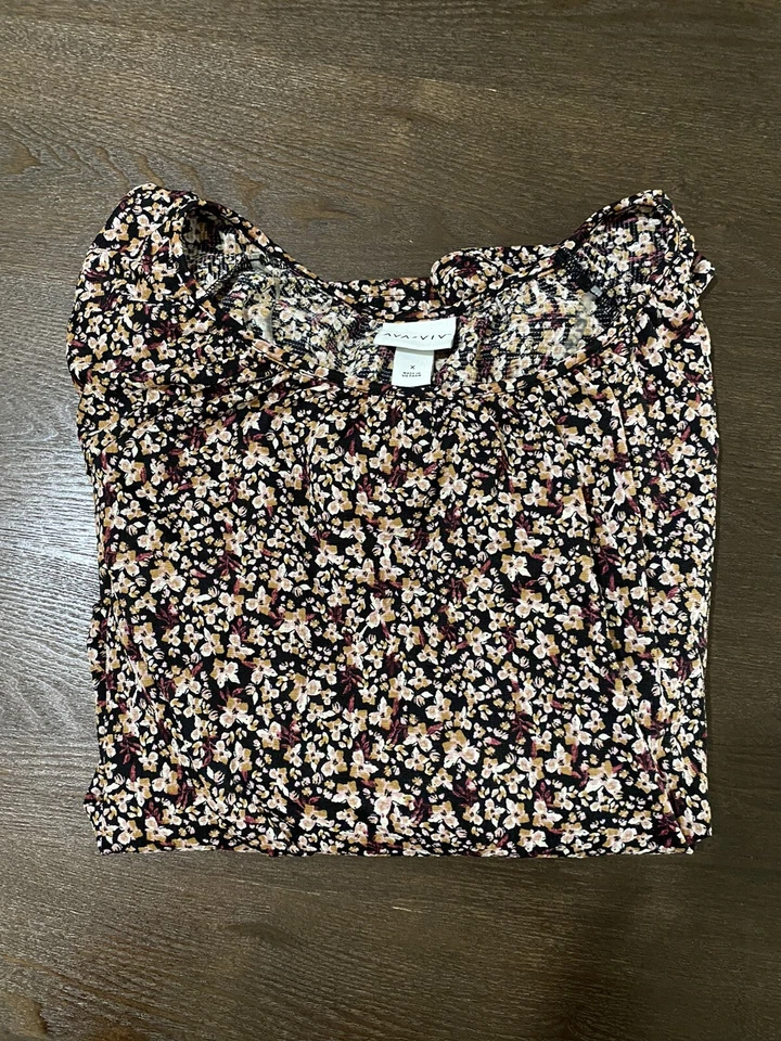 Ava And Viv Women's Size X Floral Long Sleeve Blouse, Fall Flowy Plus Size Top - Image 3 of 4