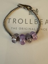 Trollbeads Purple / Lavender Glass Bracelet- In Perfect Condition- New