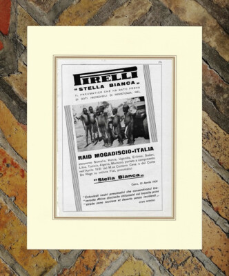 1931 * Original Werbung ''Pirelli - Stella Bianca - RAID MOGADISCHU'' im Pass