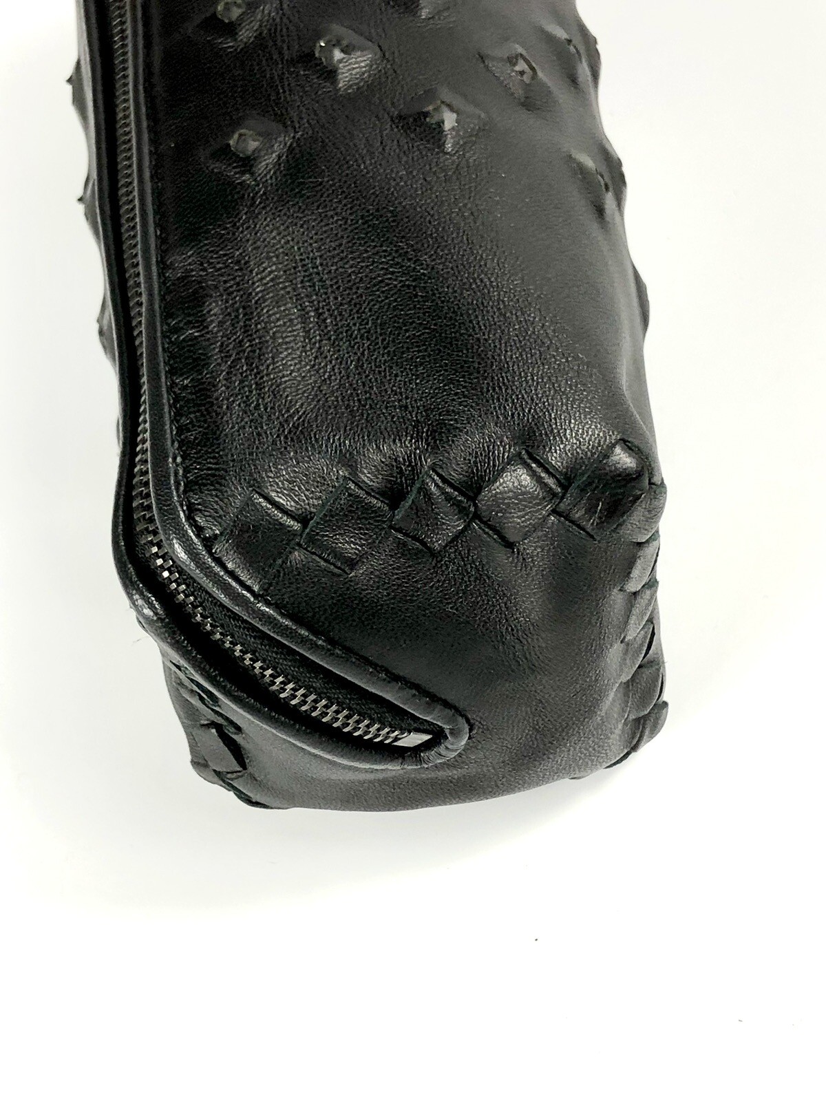 New Authentic Rare Bottega Veneta Intrecciato Black Leather Pouch Bag image 10
