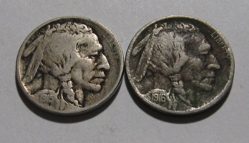 1915 & 1916 Buffalo Nickel - Mixed Condition - 194SA