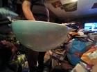 Vintage PYREX Turquoise /White Amish #444  4 Quart Cinderella Bowl
