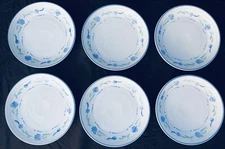 International Tableworks ‘Petals Blue’ 7.5” Salad Plates Set Of 6 Minor Use Mark