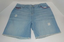 Childrens Place Midi Jean Shorts Distressed Ripped Size 16