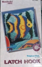 WonderArt Caron Tropical Fish Latch Hook Kit 4605 / 12x12" New Sealed Kit