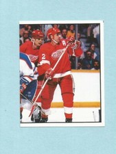 1988-89 Panini NHL Hockey Sticker Edmonton Oilers Red Wings In Action #173