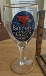 Breweriana Barclay Perkins British advertise Beer Lager glass Promo pub Vtg 30s