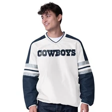 Dallas Cowboys G-III High Heat V-Neck Windbreaker-White