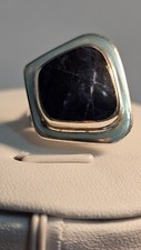 Signed ATI 925 SODALITE RING Size 8 STERLING SILVER 9.5 Grams MEXICO