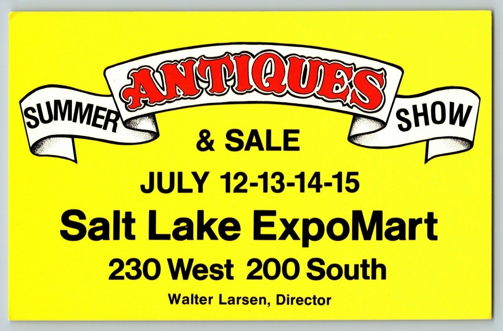 SALT LAKE CITY SUMMER ANTIQUES SHOW AND SALE SALT LAKE CITY UTAH VTG