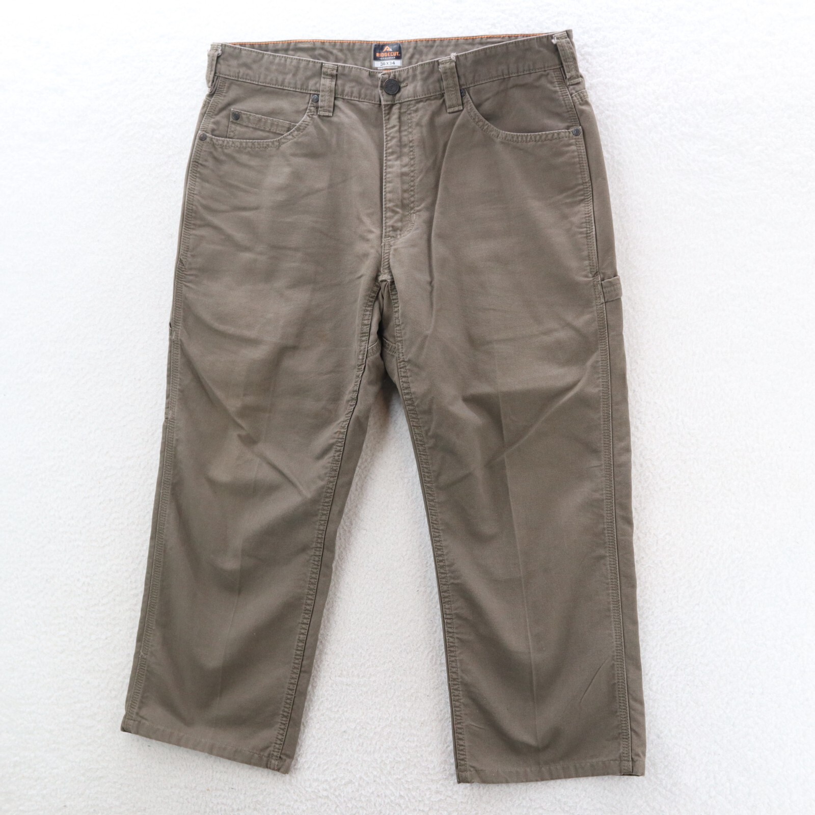 Ridgecut Toughwear Pants Men's 38x26 (Tag 36x34) Olive Carpenter Canvas Workwear