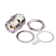 UHF SO-239 Female Front Bulkhead Mount Solder 0.575 inch Hole Connector