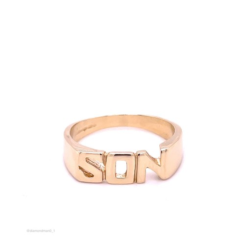 9ct Yellow Gold "SON" Ring and Rings in Finger Sizes Q Z+2