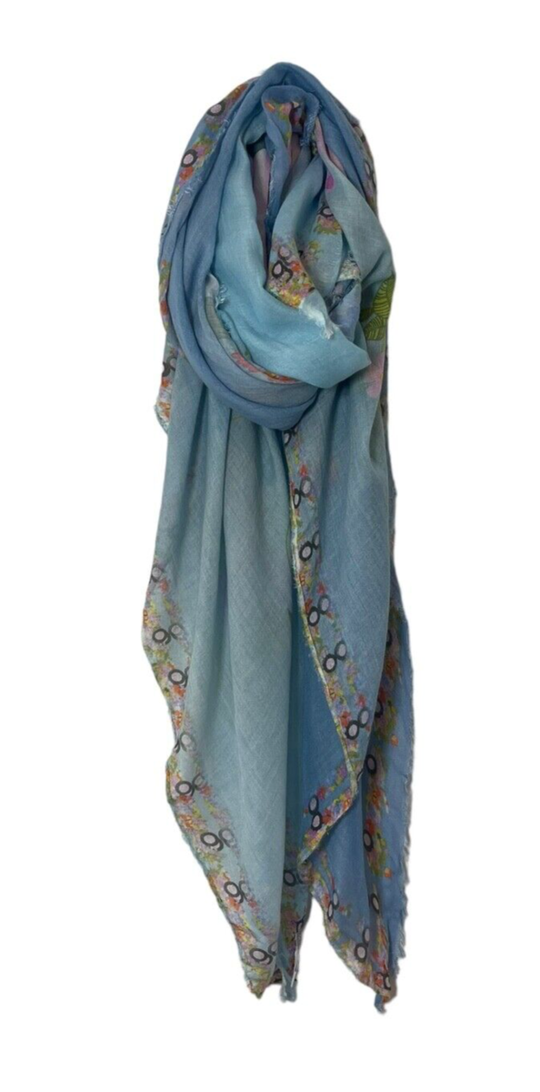 813 Ottotredici Butterfly Scarf in Blue