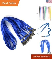 Comfortable 34" Lanyards 100 Pack - Durable Black with Bulldog Clip Design